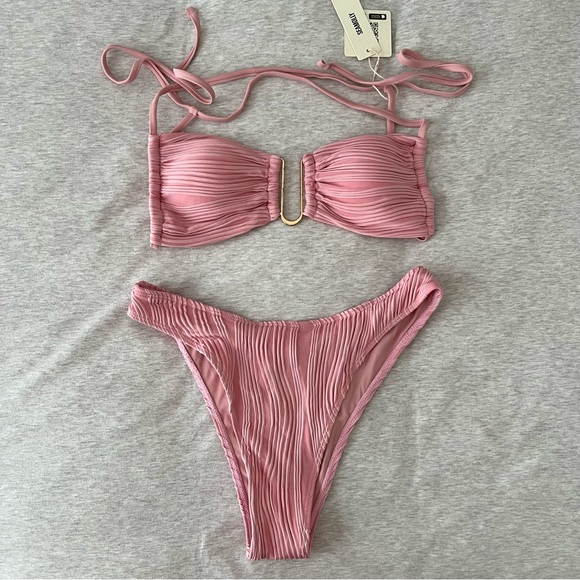 Zaful Other - NWT Zaful Pink Textured Bikini